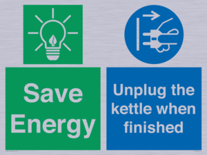 Save Energy, Unplug the kettle when finished
